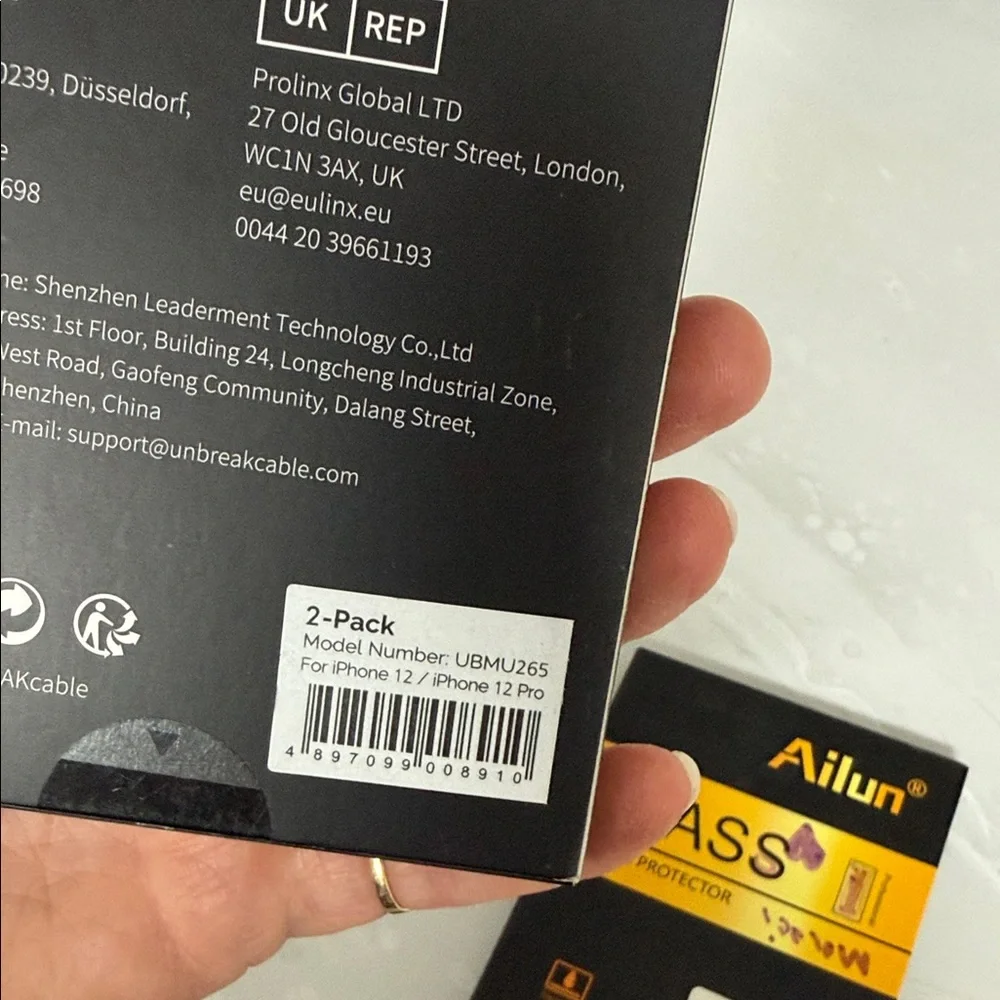 Ailun Black Glass Screen Protector with Orange Accents IPHONE 12pro